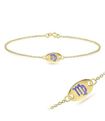 Gold Plated Virgo Silver Bracelet BRS-149-GP